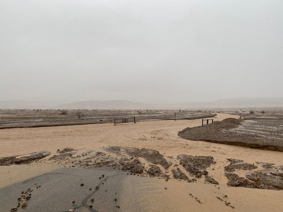 A view shows the monsoonal rain flooded Mud Canyon in Death Valley National Park, California, U.S., August 5, 2022.  National Park Service/Handout via REUTERS    THIS IMAGE HAS BEEN SUPPLIED BY A THIRD PARTY