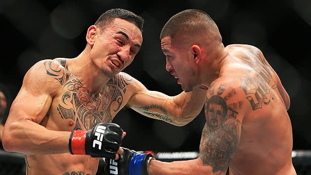 Holloway proceeded to mock Jose Aldo after winning his bout. Pic: Getty