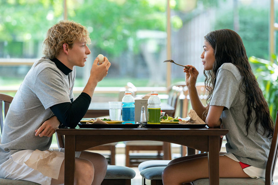 CHALLENGERS, from left: Mike Faist, Zendaya, 2024. ph: Niko Tavernise /© MGM /Courtesy Everett Collection