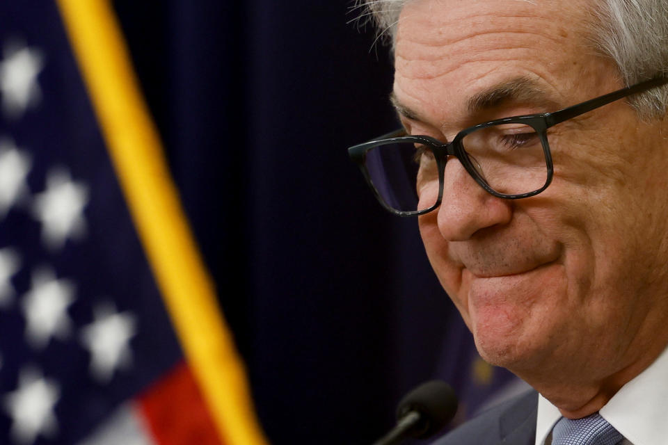 Federal Reserve Board Chairman Jerome Powell holds a news conference following the announcement that the Federal Reserve raised interest rates by half a percentage point, at the Federal Reserve Building in Washington, U.S., December 14, 2022. REUTERS/Evelyn Hockstein