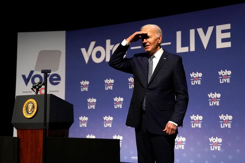 President Joe Biden campaigns in Las Vegas on July 16, 2024.