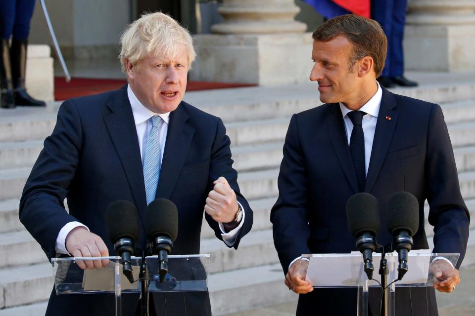 Boris Johnson and Emmanuel Macron during the PM’s visit to Paris in August (Getty Images)