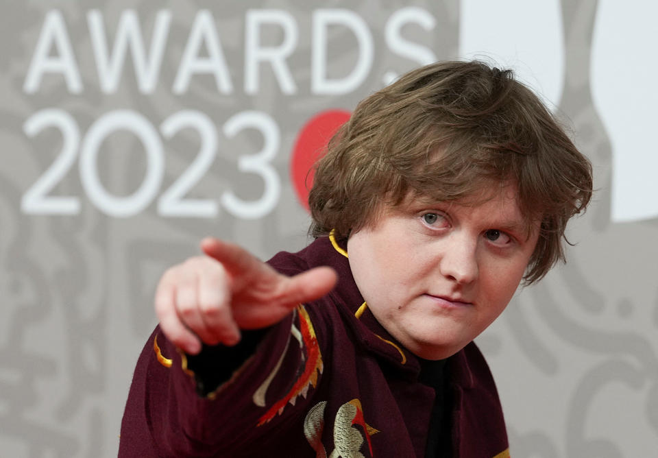 Lewis Capaldi poses as he arrives for the Brit Awards at the O2 Arena in London, Britain, February 11, 2023. REUTERS/Maja Smiejkowska