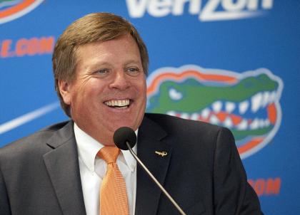 Jim McElwain speaks to the media during his introductory press conference at Florida. (AP)