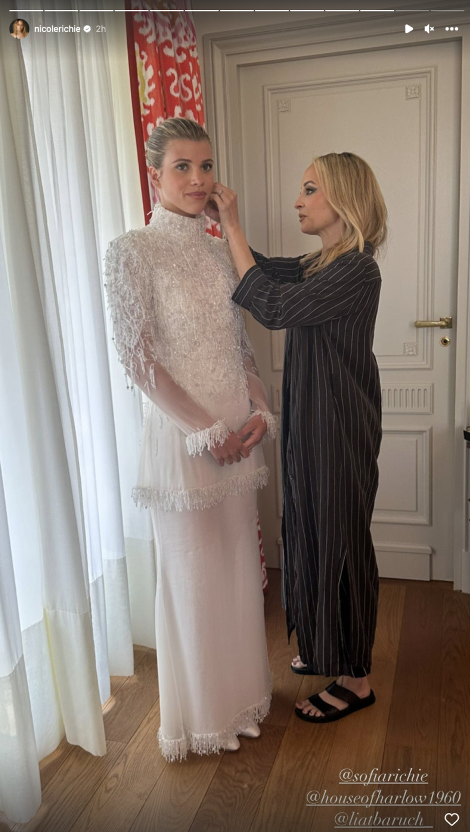 Sofia Richie wore three custom Chanel dresses during the South of France nuptials (Instagram / Nicole Richie)