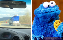 <p>Comiendo galletas en la carretera. Foto: Reddit.com/TheSpacePope17 </p>