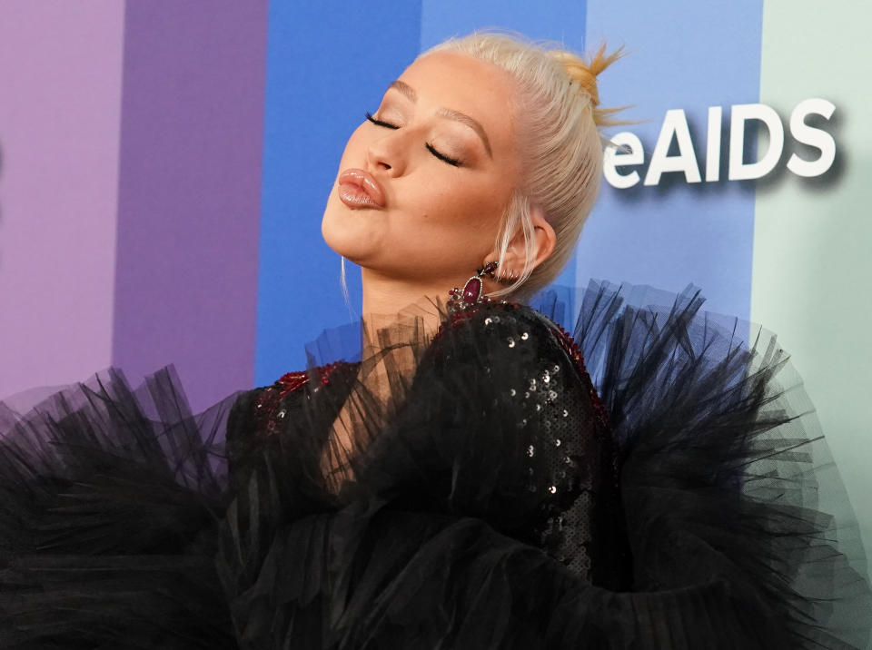 LOS ANGELES, CALIFORNIA - OCTOBER 10: Christina Aguilera attends the 2019 amfAR Gala Los Angeles at Milk Studios on October 10, 2019 in Los Angeles, California. (Photo by Rachel Luna/FilmMagic)