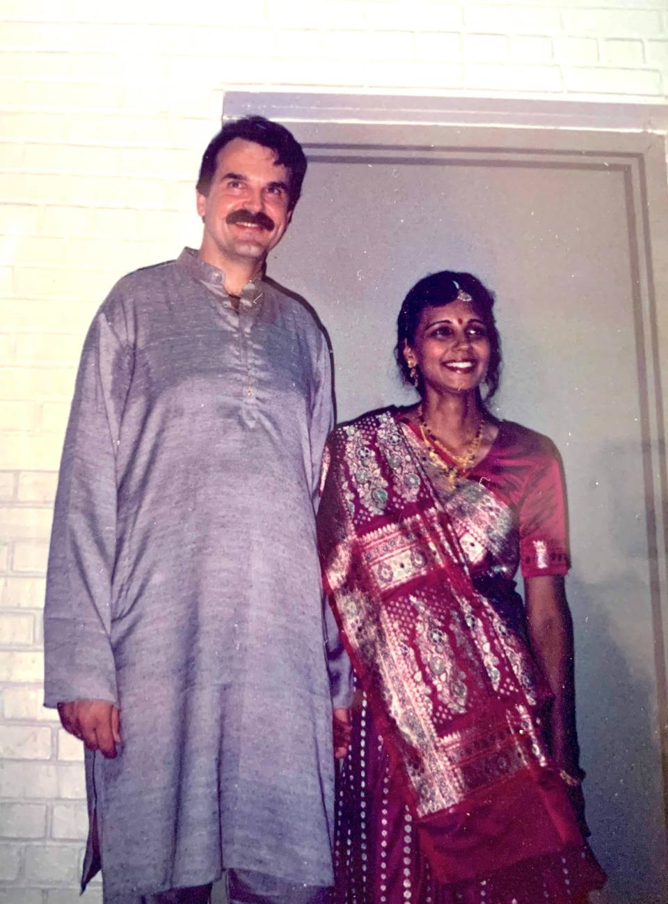 The marriage of Tracy and Jyotica Ladd ended with her death in a 2018 Ford Fiesta on April 26, 2019. Her family is suing Ford Motor Co., for a defective transmission DPS6 transmission that caused the vehicle to malfunction in traffic and lose power. The couple is seen here on their wedding day in August 1990.