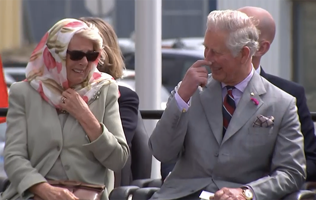 Charles and Camilla were caught giggling while watching two Indigenous women perform in Canada. Photo: YouTube