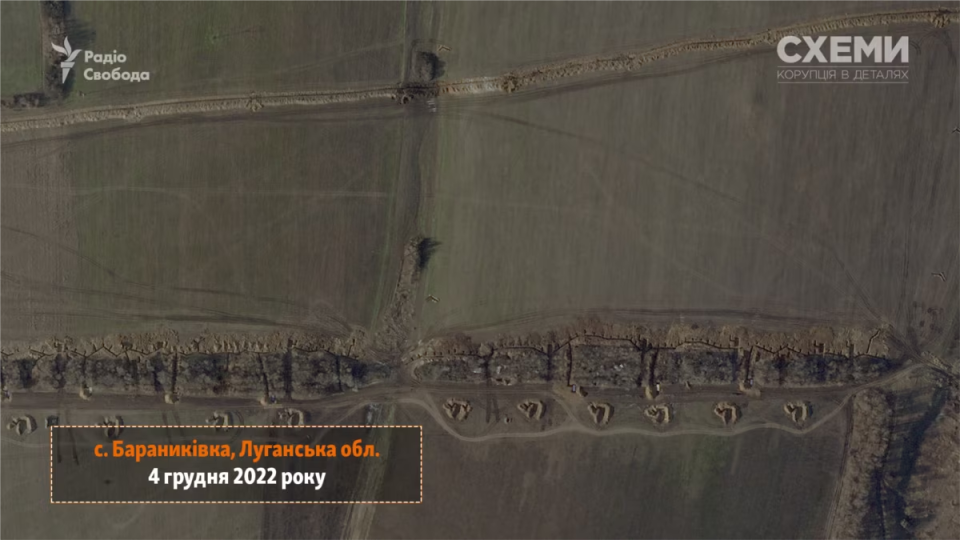 Fortifications, the village of Baranykivka, Luhansk Oblast, December 4, 2022 <span class="copyright">RFE/RL</span>