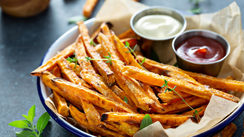 Salt and pepper sweet potato fries