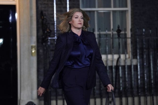 Newly installed Leader of the House of Commons Penny Mordaunt leaving Downing Street tonight 