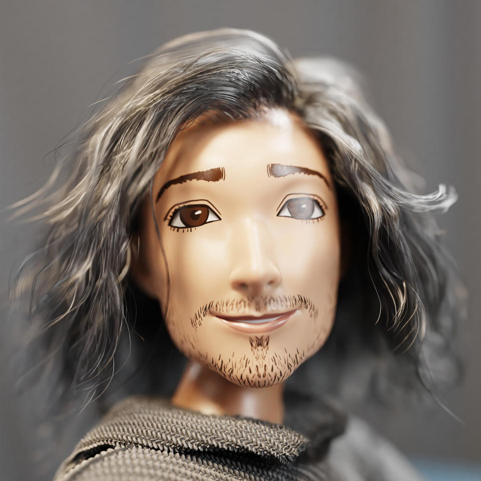 Framestore Barbie VFX; a male doll with long hair
