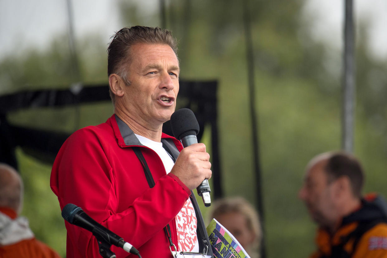 Chris Packham speaks onstage before the start of the People's Walk for Wildlife, in Hyde Park in central London. (Photo by Dominic Lipinski/PA Images via Getty Images)