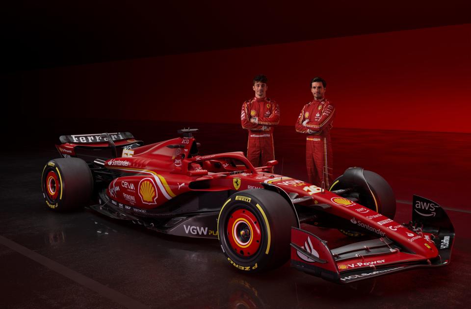 Charles Leclerc and Carlos Sainz with the new SF-24 (Scuderia Ferrari)