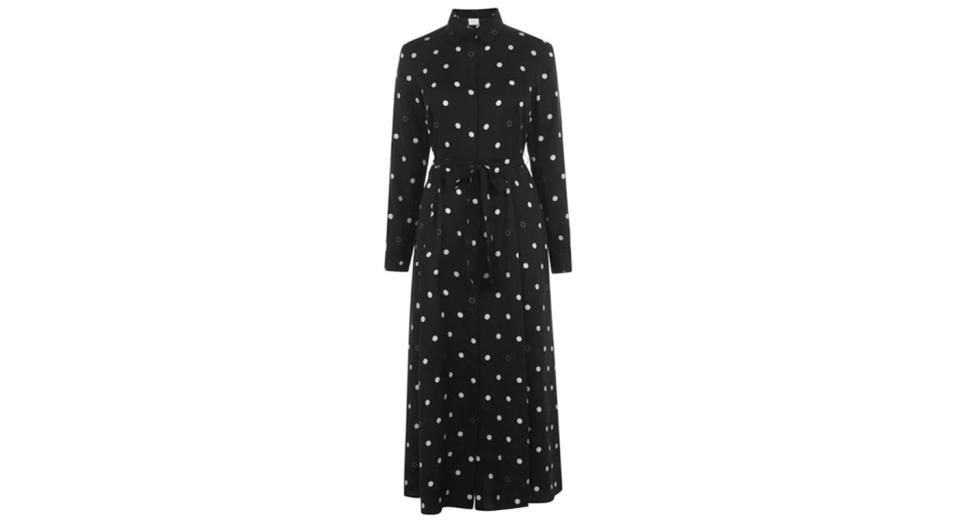 BOSS Belted Polka-Dot Shirt Dress