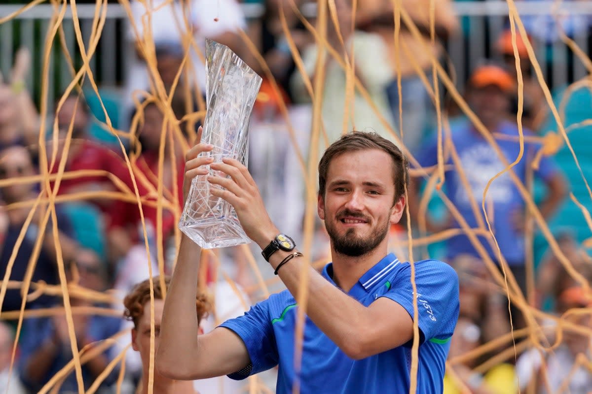 Daniil Medvedev won his maiden Miami Open title with victory over Jannik Sinner (Wilfredo Lee/AP) (AP)