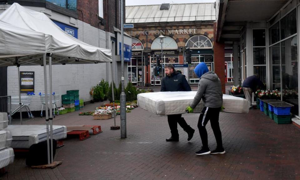 Traders at Longton market in Stoke-on-Trent