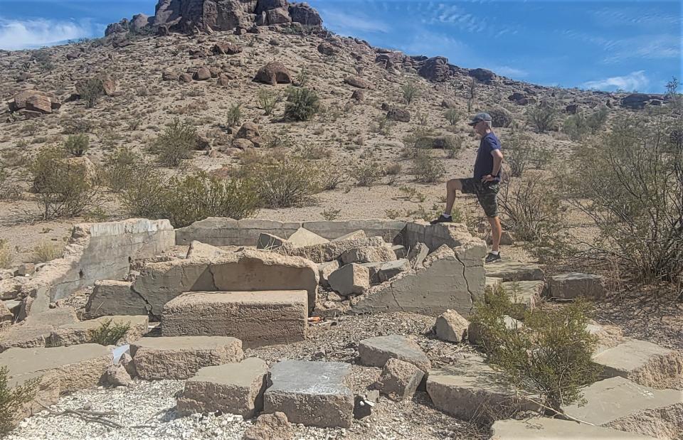 Paul looking over some ruins in Slaughterhouse Canyon.