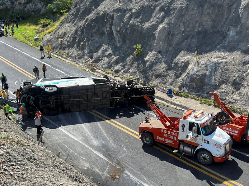 Migrants reported dead in a road crash, in Tepelmeme Villa de Morelos