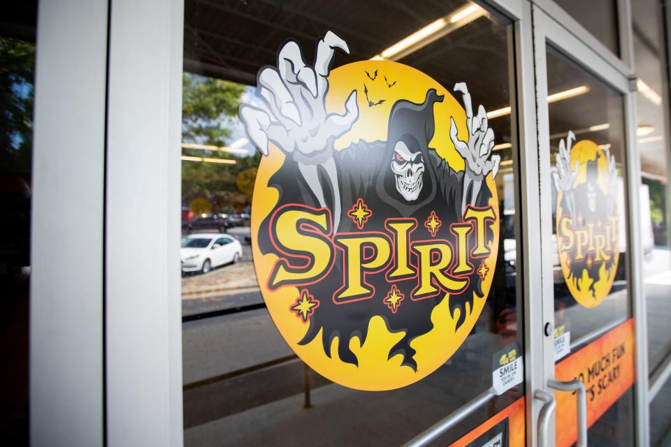 The front of a Spirit Halloween store in Tallahassee, Florida in September 2022.
