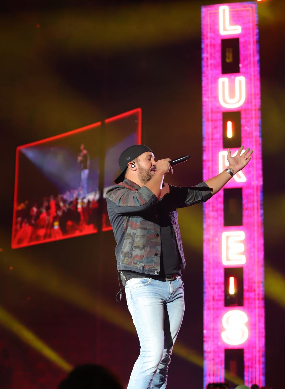 Luke Bryan performs Friday, Oct. 13, 2023, at the Resch Center in Ashwaubenon, Wis., during his Country On Tour concert.