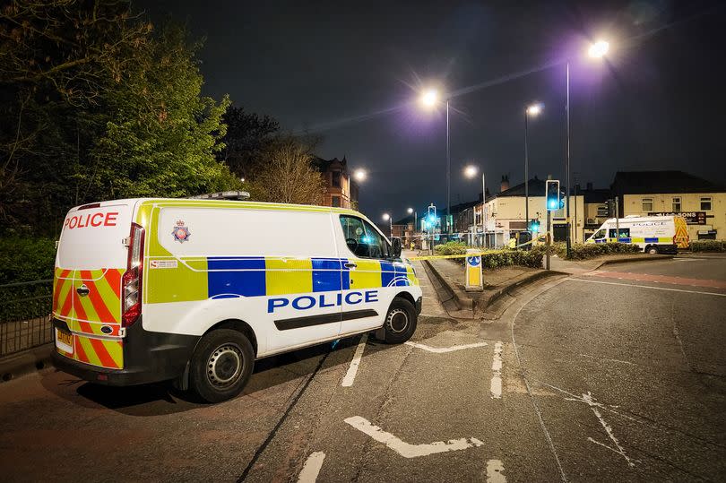 The scene of a fatal crash on Stockport Road in Ashton-under-Lyne