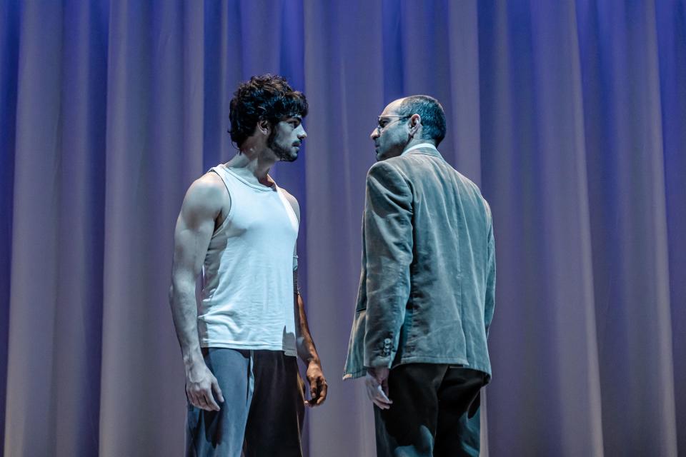 Ethan Kai as Alan Strang and Zubin Varla as Martin Dysart in Equus