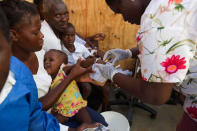 <p>Victims of cholera receive treatment at the state hospital after Hurricane Matthew, in Jeremie, Haiti, Oct. 8, 2016. (AP Photo/Dieu Nalio Chery)</p>