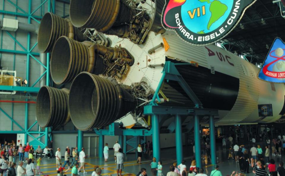 El Saturn V mide 111 metros de largo. Foto: Cortesía NASA Kennedy Space Center