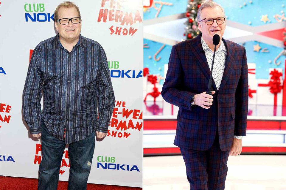 <p>Gregg DeGuire/FilmMagic; Sonja Flemming/CBS via Getty</p> Drew Carey before and after his weight loss