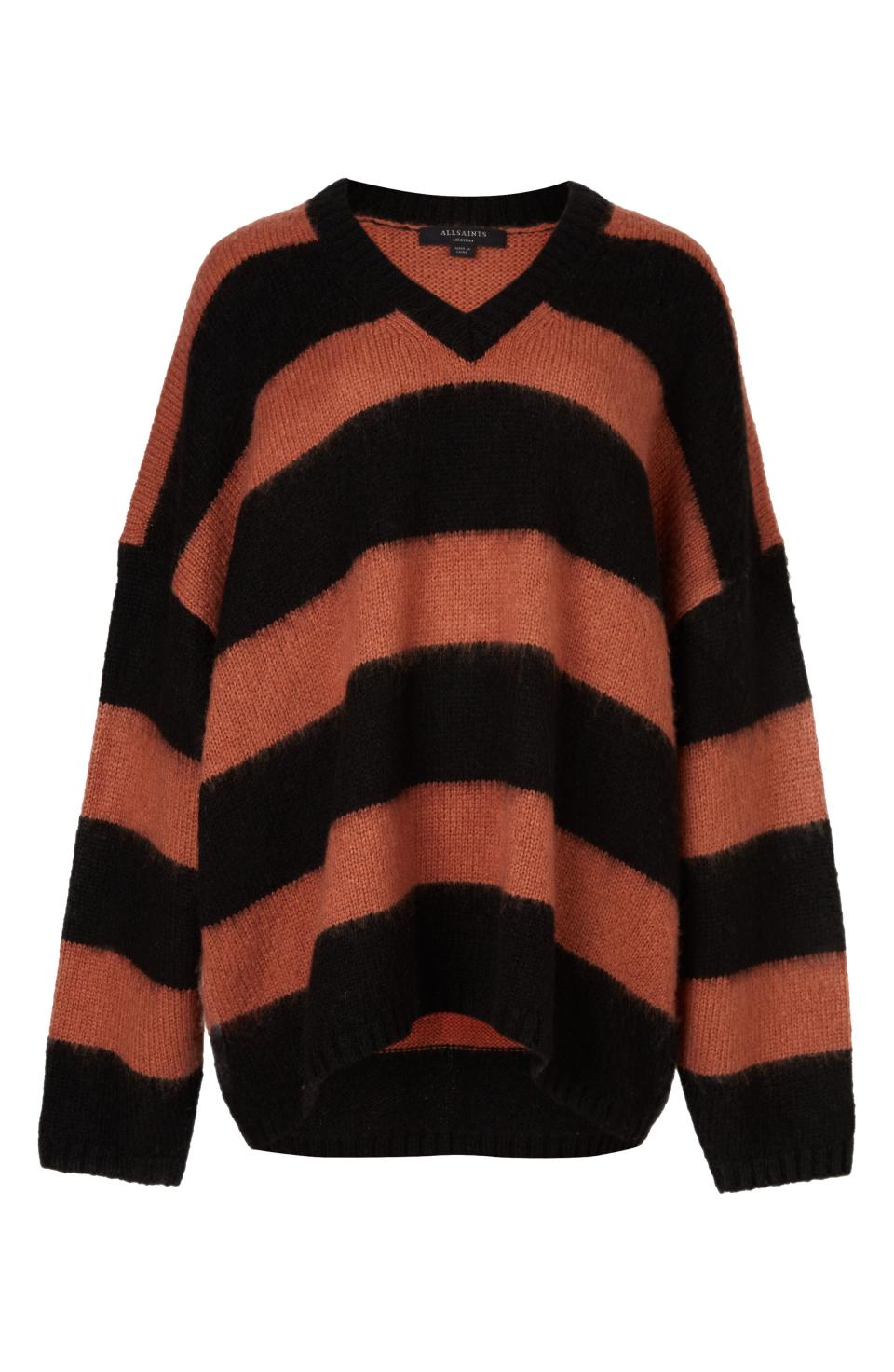 12) Lou Stripe V-Neck Sweater