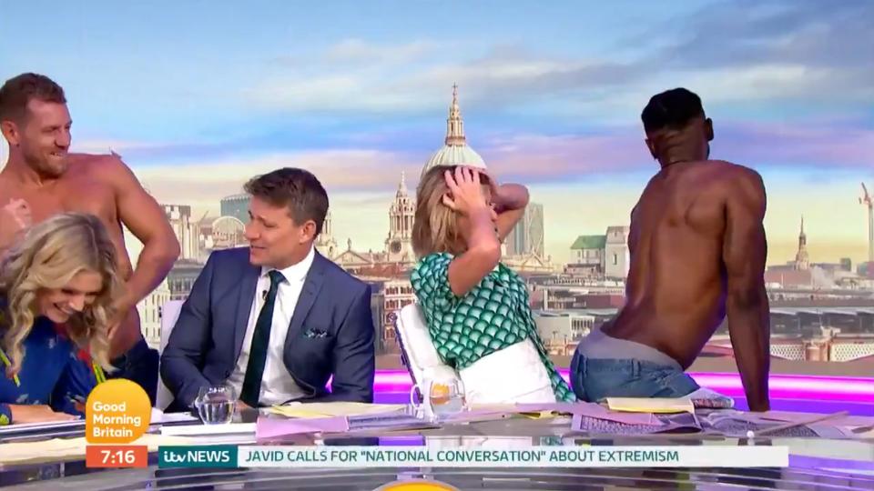 'Good Morning Britain' viewers weren't impressed when Richard Arnold invited three male strippers on the show this morning (ITV)