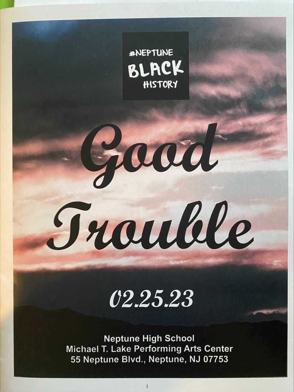 The booklet provided by the Black History Month Committee for the #NeptuneBlackHistory "Good Trouble" celebration of resistance on Feb. 25