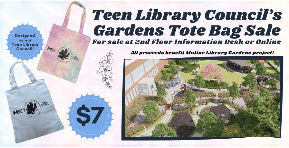 Tote bags are for sale through May 27 to benefit the Moline Library Gardens project.