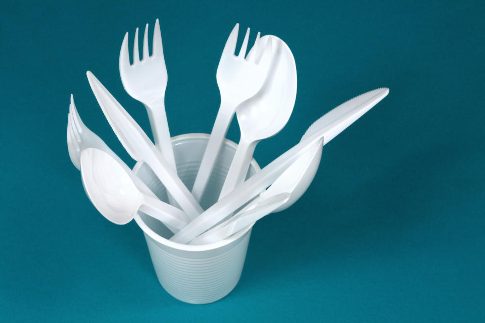 Single use plastic items such as plates and cutlery will be banned from Ikea restaurants. Source: Getty
