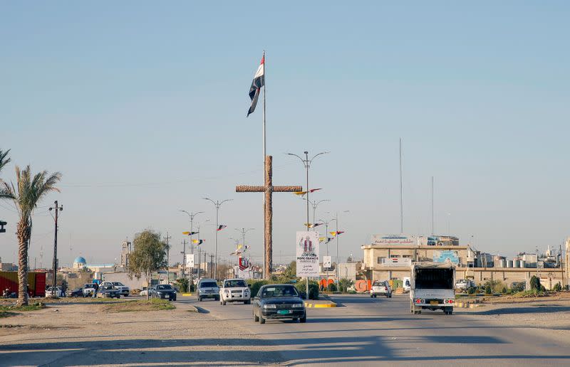 A view shows the Christian town of Hamdaniya