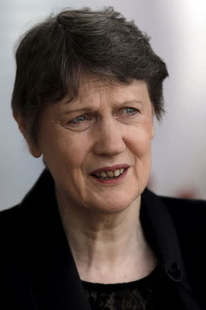 Helen Clark, former Prime Minister of New Zealand and current Administrator of the United Nations Development Program, speaks during an interview in New York April 4, 2016. REUTERS/Brendan McDermid