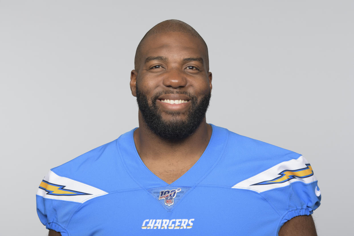 Los Angeles Chargers tackle Russell Okung revealed that he is recovering from a pulmonary embolism in June. (AP)