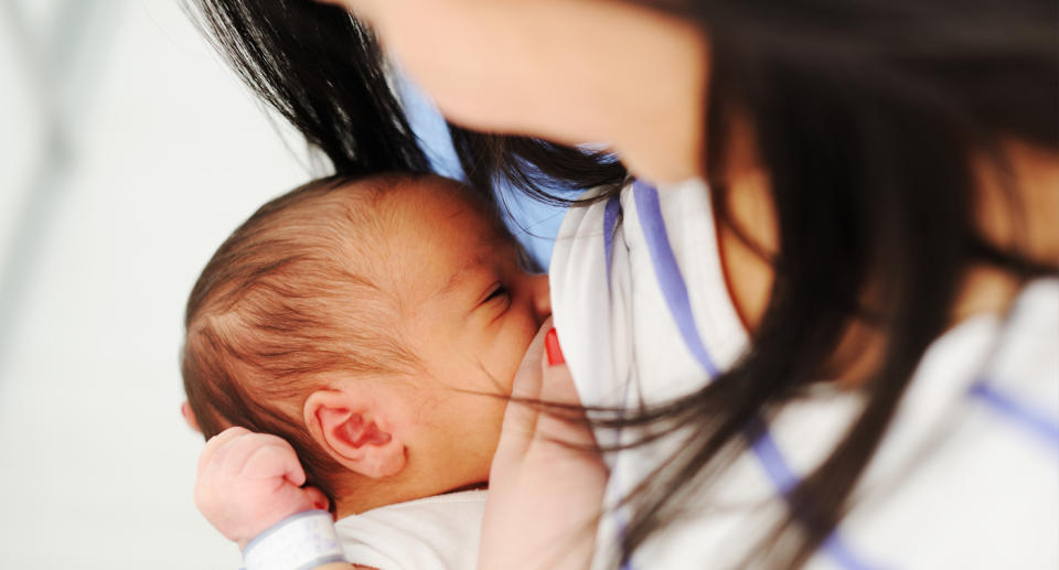 a woman breastfeeding