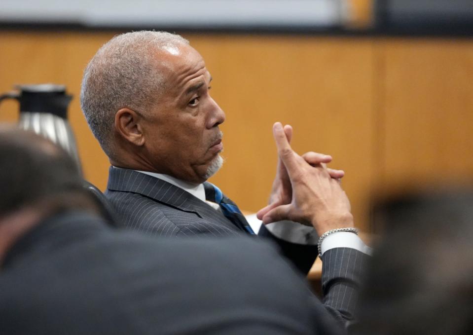 Prosecutor Gary Cobb waits to begin closing arguments in the murder trial of Austin police officer Christopher Taylor at the Blackwell-Thurman Criminal Justice Center on Tuesday November 7, 2023. Taylor is charged with killing of Michael Ramos in 2020.