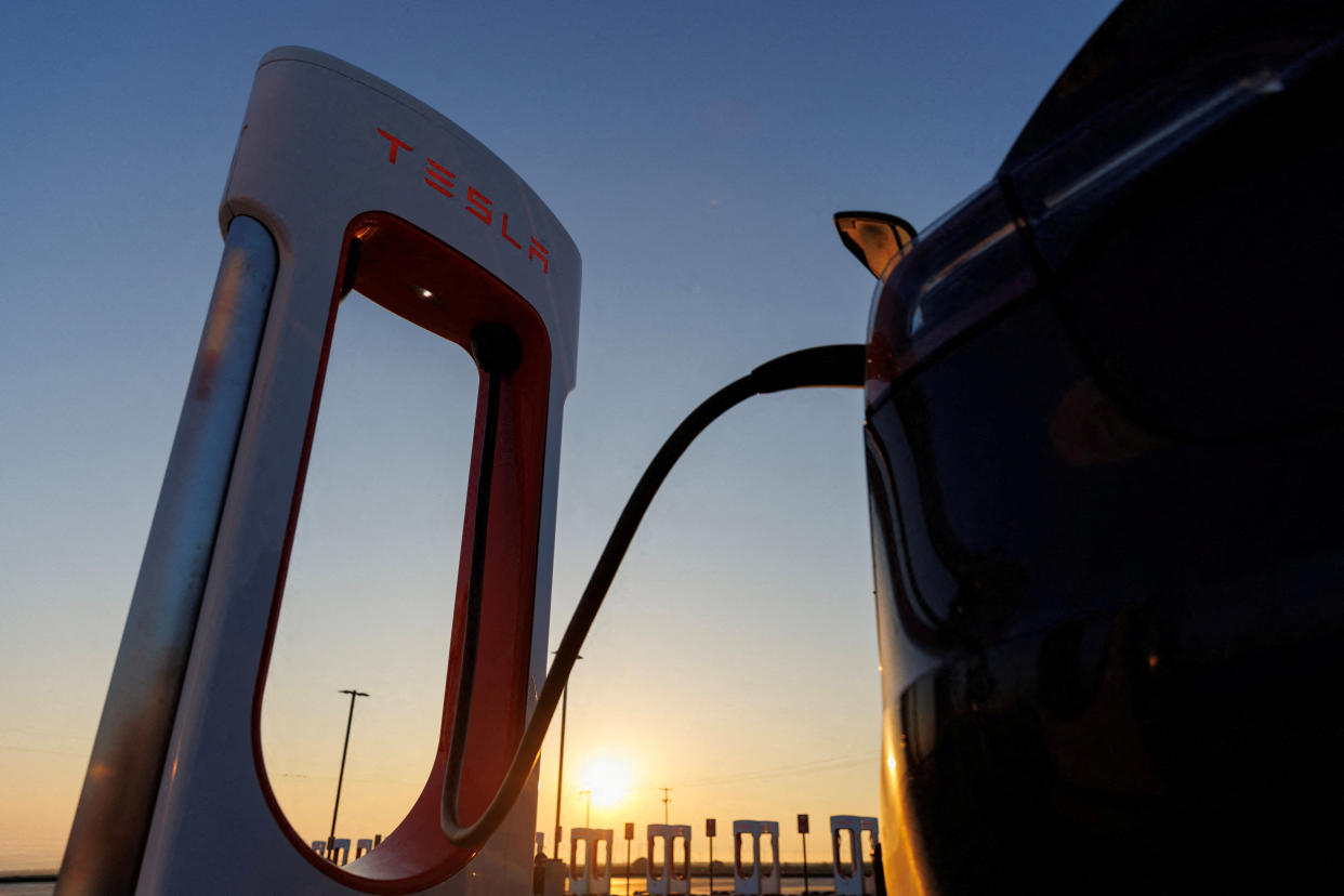 Tesla supercharging station in California