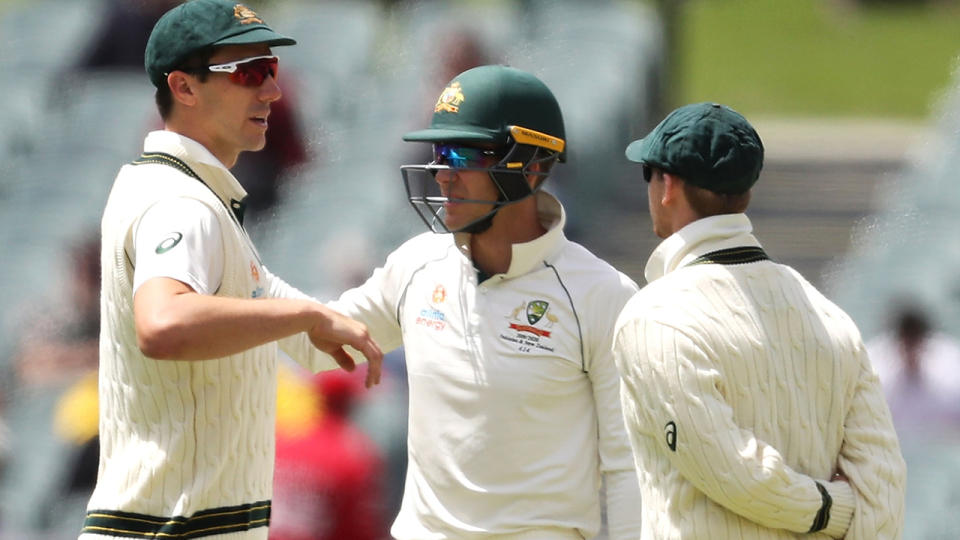 Pat Cummins, Tim Paine and Steve Smith, pictured here in action for Australia against Pakistan.