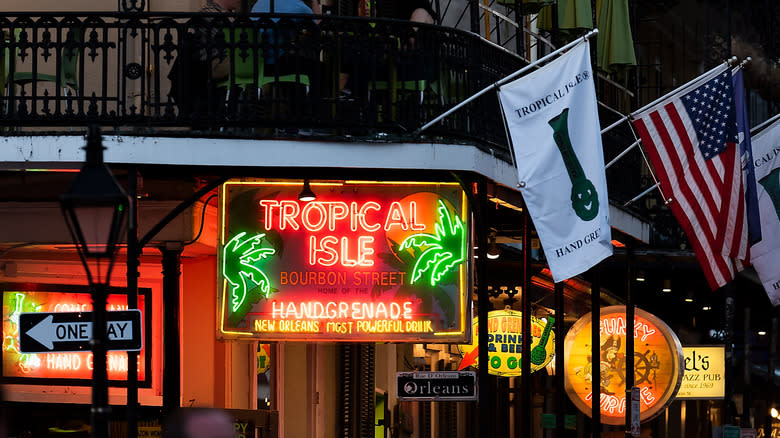 tropical isle bar sign bourbon street