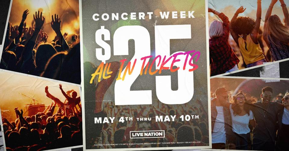 Live Nation $25 tickets