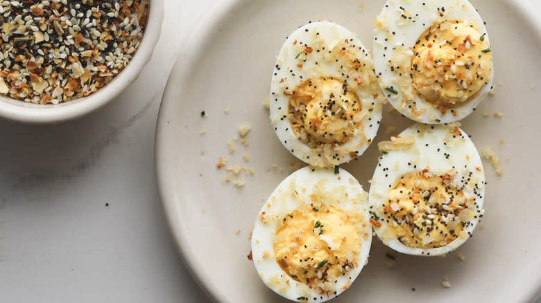 Everything bagel seasoning and deviled eggs