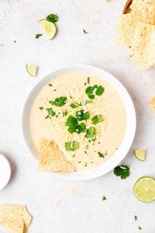 <p>Barley & Sage</p><p>Just like your favorite Mexican restaurant, only better.</p><p><strong>Get the recipe: <a href="https://www.barleyandsage.com/crockpot-white-queso-dip/" rel="nofollow noopener" target="_blank" data-ylk="slk:Crock Pot White Queso Dip;elm:context_link;itc:0;sec:content-canvas" class="link ">Crock Pot White Queso Dip</a></strong></p>