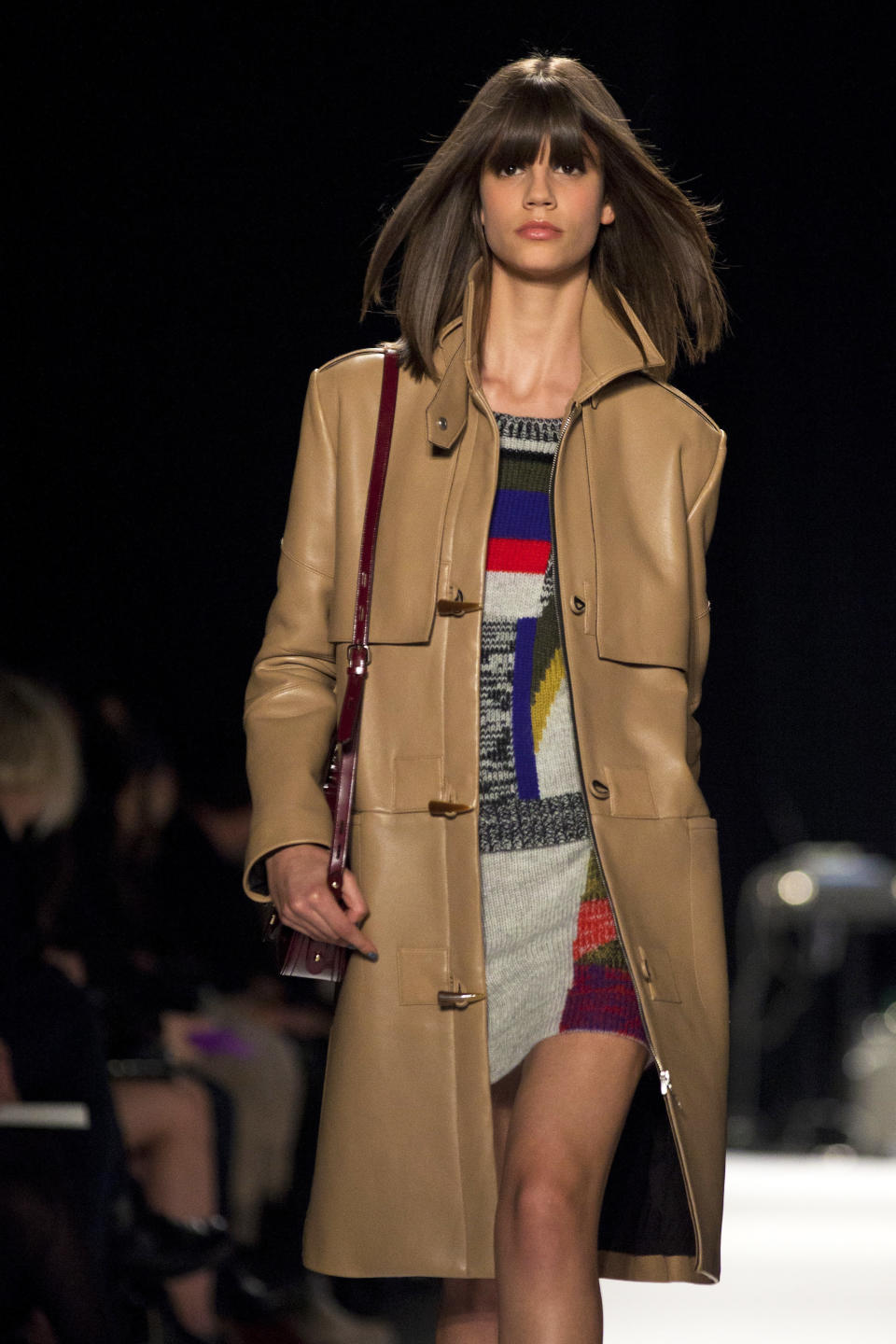 A model walks the runway during the Rebecca Minkoff Fall 2013 fashion show during Fashion Week, Friday, Feb. 8, 2013, in New York. (AP Photo/Karly Domb Sadof)