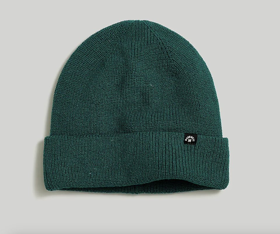 the teal green beanie