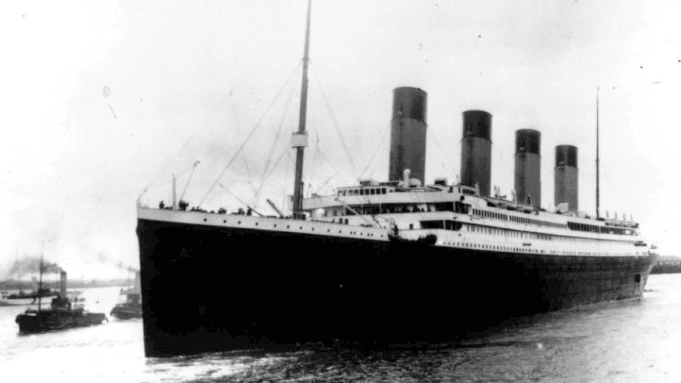 On its 1912 launch, the 883-ft. Titanic was the world’s largest passenger steamship, billed as “unsinkable.” - Credit: Courtesy AP